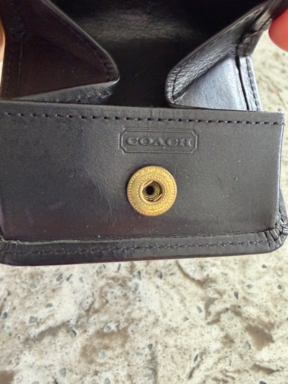 Coach Black Leather Snap Coin Case with Gold Tone Hardware - Picture 4 of 4